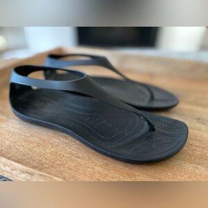 Crocs Sexi Serena Flip Sandals Size 7 Black